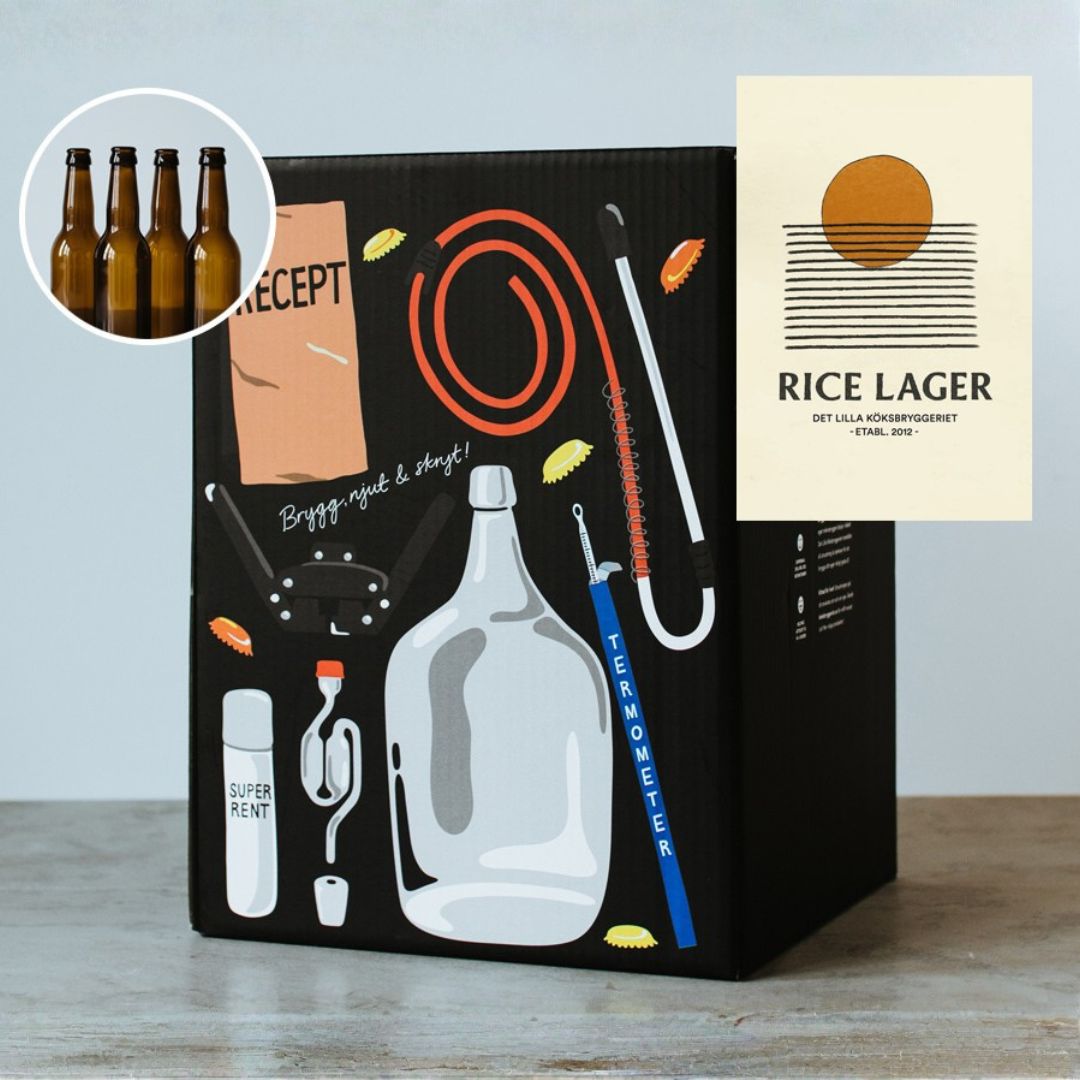Rice Lager - Ølbryggesæt (4 liter) & Flasker